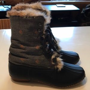 J. Crew real fur lined duck boots